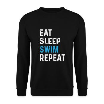 Eat Sleep Swim Repeat - Sweat-shirt Unisexe - noir - Devant - Alina (178cm) & Michal (187cm)