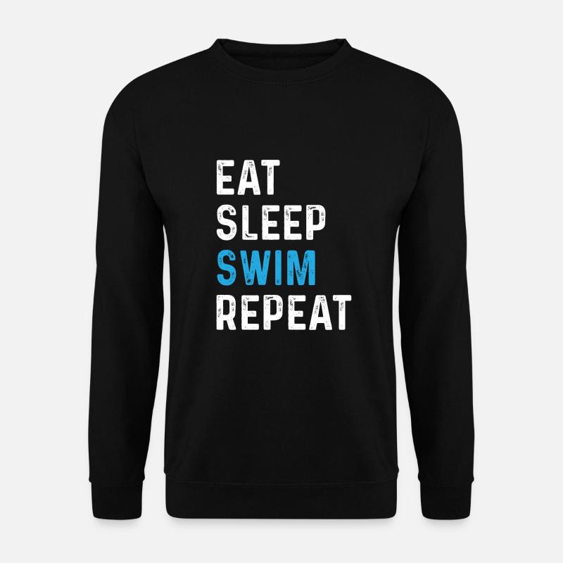 Eat Sleep Swim Repeat - Unisex Pullover - Schwarz