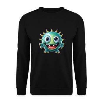 Emoji water mine ahead save yourself who can - Unisex Sweatshirt - black - Front - Alina (178cm) & Michal (187cm)