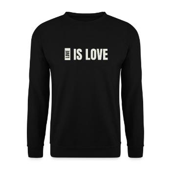 love is love - Unisex Pullover - Schwarz - Vorne - Alina (178cm) & Michal (187cm)