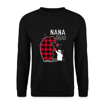 Nana Bear - Unisex Pullover - Schwarz - Vorne - Alina (178cm) & Michal (187cm)