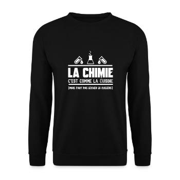 la chimie c'est comme la cuisine - Sweat-shirt Unisexe - noir - Devant - Alina (178cm) & Michal (187cm)