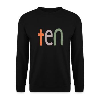 Tenth birthday I am 10 years retro design - Unisex Sweatshirt - black - Front - Alina (178cm) & Michal (187cm)
