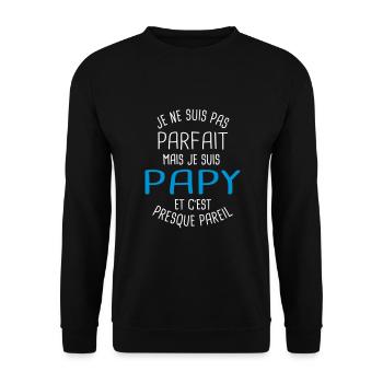 Pas parfait mais papy - Sweat-shirt Unisexe - noir - Devant - Alina (178cm) & Michal (187cm)