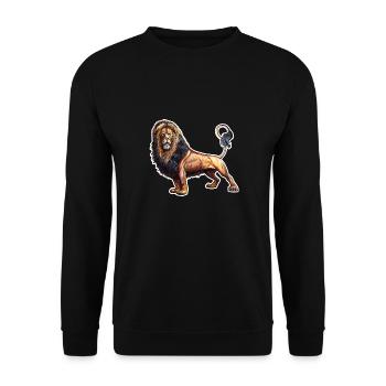 T-shirt Lion. Motif animal. - Sweat-shirt Unisexe - noir - Devant - Alina (178cm) & Michal (187cm)