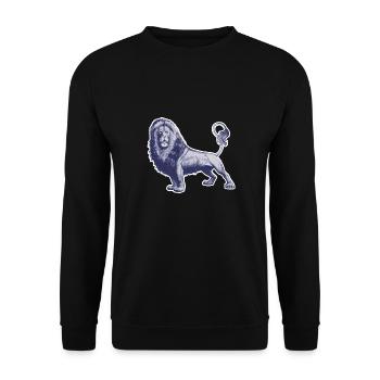 T-shirt Lion. Motif animal. - Sweat-shirt Unisexe - noir - Devant - Alina (178cm) & Michal (187cm)