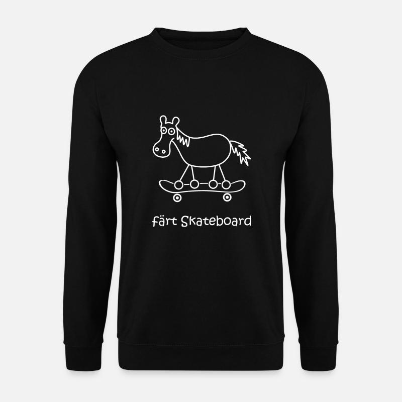 färt skateboard, skaten, Pferd mit Rädern, Skater - Unisex Pullover - Schwarz