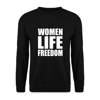 Women life freedom - Sweat-shirt Unisexe - noir - Devant - Alina (178cm) & Michal (187cm)