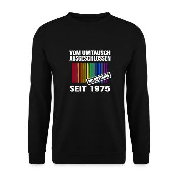 1975 geburtstag regenbogen pride birthday-party - Unisex Pullover - Schwarz - Vorne - Alina (178cm) & Michal (187cm)