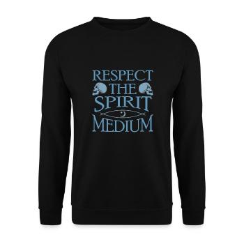 Professional Ghost Hunter Funny Respect Medium - Unisex Sweatshirt - black - Front - Alina (178cm) & Michal (187cm)
