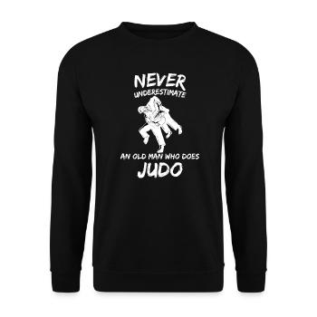 Judo vieil homme citation drôle disant cool humour amusant Jo - Sweat-shirt Unisexe - noir - Devant - Alina (178cm) & Michal (187cm)