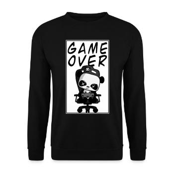Game Over Funny Cute Gaming Panda Nerd Gambling - Unisex Sweatshirt - black - Front - Alina (178cm) & Michal (187cm)