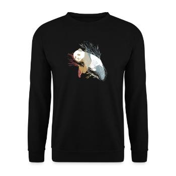 Panda Retro Style Vintage - Unisex Sweatshirt - black - Front - Alina (178cm) & Michal (187cm)