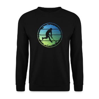 Floorball Player Innebandy Hockey Floorball - Unisex Sweatshirt - black - Front - Alina (178cm) & Michal (187cm)