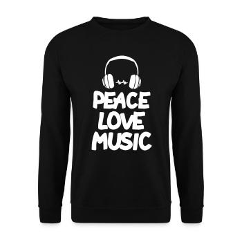 Peace Love Music - Unisex Pullover - Schwarz - Vorne - Alina (178cm) & Michal (187cm)