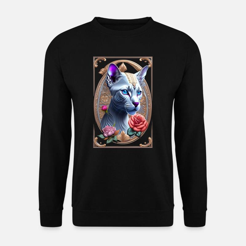 Artful Sphynx, Sphinx Cat - Unisex Sweatshirt - black
