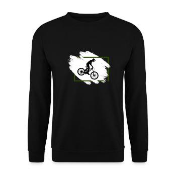 mountain bike cycling gift downhill - Unisex Sweatshirt - black - Front - Alina (178cm) & Michal (187cm)