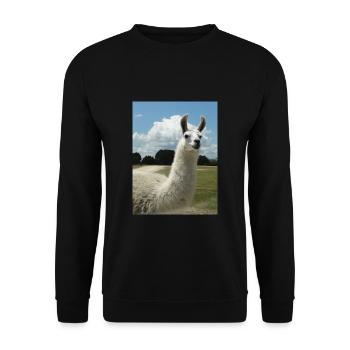 lama, alpaca, alpaca love, gift - Unisex Sweatshirt - black - Front - Alina (178cm) & Michal (187cm)