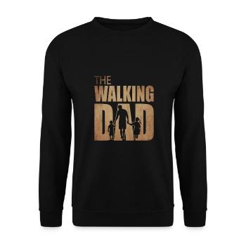 The walking Dad Tochter Sohn Kind Vater Papa Daddy - Unisex Pullover - Schwarz - Vorne - Alina (178cm) & Michal (187cm)