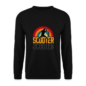 Scooter Retro Vintage Stuntscooter Stunt Roller - Unisex Pullover - Schwarz - Vorne - Alina (178cm) & Michal (187cm)