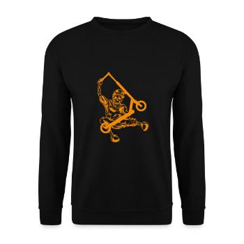 stunt roller stunt scooter scooter tretroll tretr - Unisex Pullover - Schwarz - Vorne - Alina (178cm) & Michal (187cm)