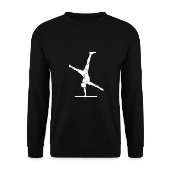 calisthenics body weight dips chin-up bars calist - Unisex Sweatshirt - black - Front - Alina (178cm) & Michal (187cm)