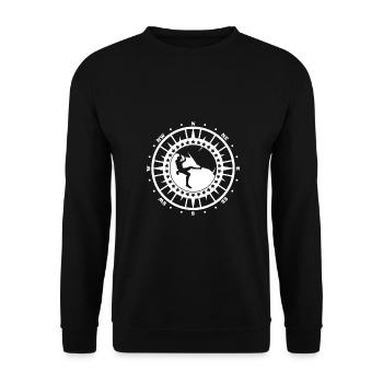 Klettern Bouldern Kletterer Bergsteiger Felsklette - Unisex Pullover - Schwarz - Vorne - Alina (178cm) & Michal (187cm)