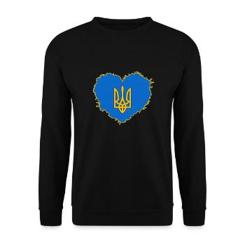 UKRAINE "ukraine-love" slava ukraini kiew - Unisex Pullover - Schwarz - Vorne - Alina (178cm) & Michal (187cm)
