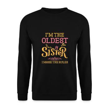 Je suis la sœur aînée que je fais les règles frères et sœurs - Sweat-shirt Unisexe - noir - Devant - Alina (178cm) & Michal (187cm)
