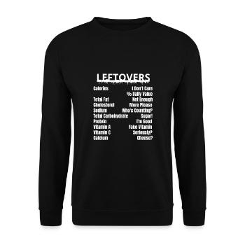 Restes Valeur nutritive Drôle Sarcastique Noël - Sweat-shirt Unisexe - noir - Devant - Alina (178cm) & Michal (187cm)