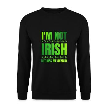Ich bin kein Ire, aber küss mich trotzdem St. Patrick's Day - Unisex Pullover - Schwarz - Vorne - Alina (178cm) & Michal (187cm)