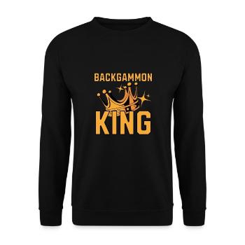Backgammon König Würfelspiel Spieler Liebhaber Brettspiel - Unisex Pullover - Schwarz - Vorne - Alina (178cm) & Michal (187cm)
