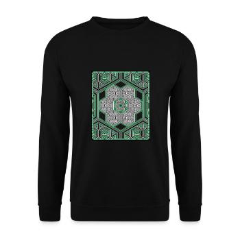 Heilige Geometrie Shirt Goa Psy Muster DMT LSD Aum - Unisex Pullover - Schwarz - Vorne - Alina (178cm) & Michal (187cm)
