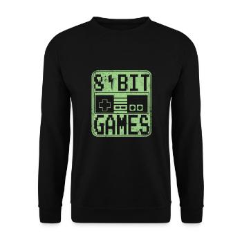8 bit retro 80 er Gaming T-Shirt - Unisex Pullover - Schwarz - Vorne - Alina (178cm) & Michal (187cm)