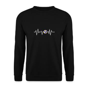 Cadeau de t-shirt de battement de coeur de volleyball - Sweat-shirt Unisexe - noir - Devant - Alina (178cm) & Michal (187cm)