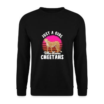 Cheetah Gift Girl - Unisex Sweatshirt - black - Front - Alina (178cm) & Michal (187cm)