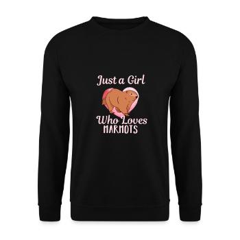 Marmots girl gift - Unisex Sweatshirt - black - Front - Alina (178cm) & Michal (187cm)