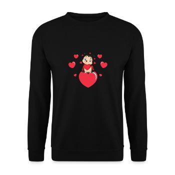 Ladybug Kids Gift - Unisex Sweatshirt - black - Front - Alina (178cm) & Michal (187cm)