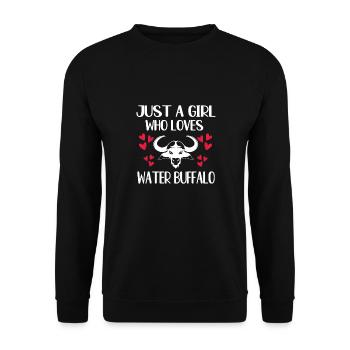 Water Buffalo T-Shirt Girl - Unisex Sweatshirt - black - Front - Alina (178cm) & Michal (187cm)