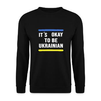 UKRAINE slava ukraini Ukrainer & Ukrainerin - Unisex Pullover - Schwarz - Vorne - Alina (178cm) & Michal (187cm)