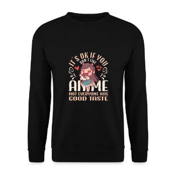 Cute Japanese Manga Women Girls Gift Otaku Kawaii - Unisex Pullover - Schwarz - Vorne - Alina (178cm) & Michal (187cm)