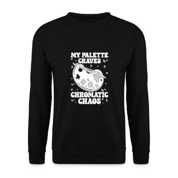 Funny Art Painter Palette Chromatic Chaos Drawing - Unisex Sweatshirt - black - Front - Alina (178cm) & Michal (187cm)