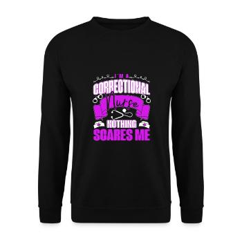Correctional Nurse Nothing Scares Me Gifts - Unisex Sweatshirt - black - Front - Alina (178cm) & Michal (187cm)