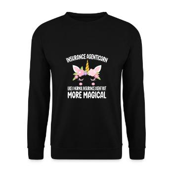Insurance Agenticorn ike a normal Agent gifts - Unisex Sweatshirt - black - Front - Alina (178cm) & Michal (187cm)