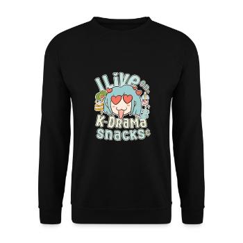 Korean Drama Enthusiast Exclusive Collection Gifts - Unisex Pullover - Schwarz - Vorne - Alina (178cm) & Michal (187cm)