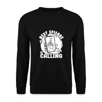 Next Episode Is Calling Japanese Anime Manga Otaku - Unisex Pullover - Schwarz - Vorne - Alina (178cm) & Michal (187cm)
