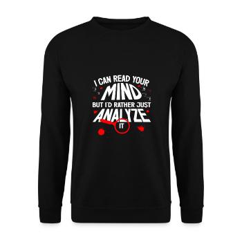 I Can Read Your Mind Professional Forensic Gift - Unisex Sweatshirt - black - Front - Alina (178cm) & Michal (187cm)