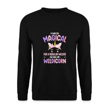 Weldicorn soudage comme un cadeau de fille soudeuse normale - Sweat-shirt Unisexe - noir - Devant - Alina (178cm) & Michal (187cm)