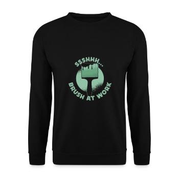 Artist Painter Graphic Brush At Work Gifts - Unisex Sweatshirt - black - Front - Alina (178cm) & Michal (187cm)