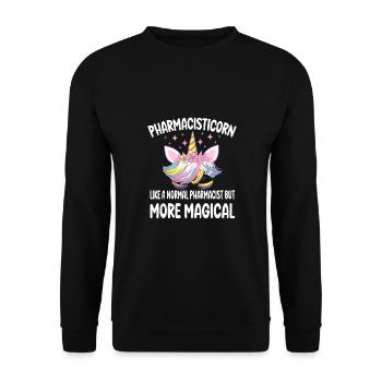 Pharmacisticorn like a normal Pharma gifts - Unisex Pullover - Schwarz - Vorne - Alina (178cm) & Michal (187cm)